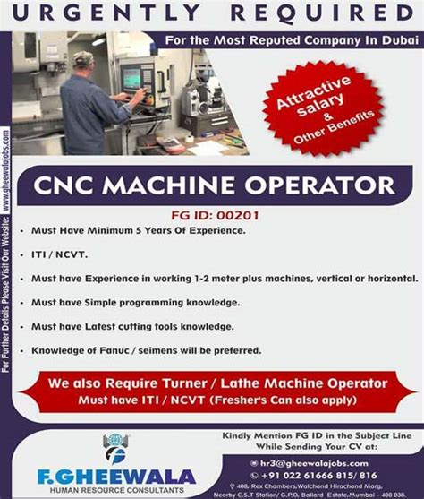 cnc machine maintenance job in dubai|cnc machinist Dubai.